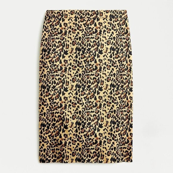 J Crew No 2 Pencil Skirt Leopard Stretch Cotton 6 - Picture 4 of 4